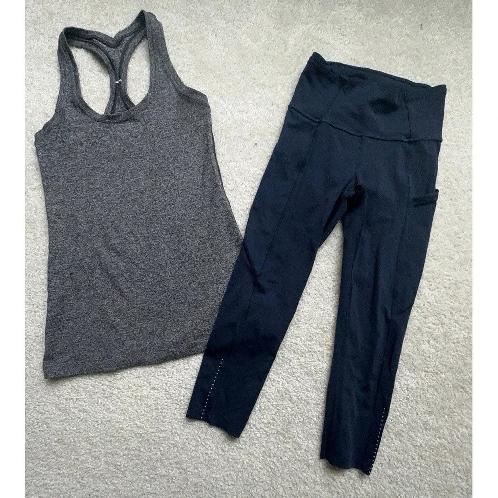 Lot of 2- Lululemon Fast And Free HR Crop 18